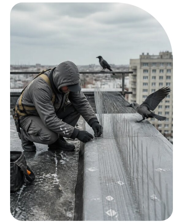 Защита от ворон под ключ в Полевской по цене от 5133 р. | Сенат-Плв